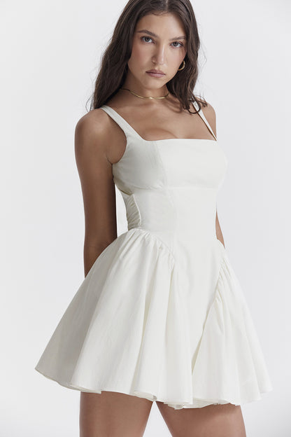 Women's Square Neck Sleeveless A-Line Mini Dress